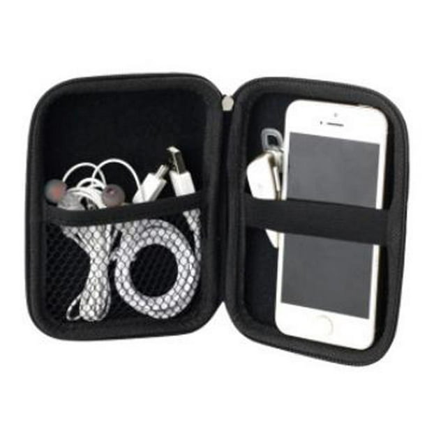 Paquete de disco duro de 2,5 pulgadas, bolsa para auriculares, paquete de energía móvil multifunción, bolsa EVA (negro)