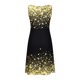 thumbnail image 5 of Vestido de cintura midi de manga corta con estampado informal de moda con cuello redondo para mujer Fridja  bnh1082, 5 of 8