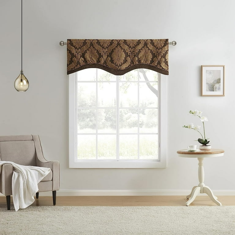 Elrene Mia Beaded Scallop Window Valance 026865901542 - The Home Depot