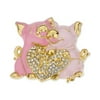 Holiday Lane Gold-Tone Pave Heart Cuddle Pig Pin