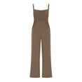 thumbnail image 4 of BLVB Summer Sleeveless Jumpsuits for Women Smock Square Neck Loose Wide Leg Rompers Fashion Beach Lounge Outfits, 4 of 7