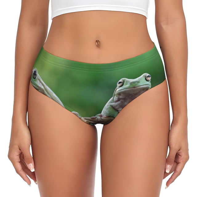 Balery Australian White Tree Frog Sitting on Branch Ropa Interior de Algodón para Mujer con Dibujo – Braguitas Cómodas y Elásticas, Estilo Clásico-Medium
