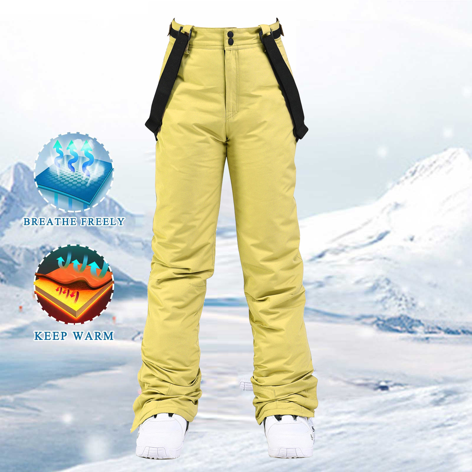 Pantalon De Ski Femme Grande Taille - Imperméable, Coupe-vent, Doublure Polaire - Chaud Et Confortable Pour Sports D'hiver, Randonnée, Extérieur