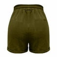 thumbnail image 3 of Seductiva Women's Original Shorts Women's Casual Solid Color Elastic Waist Cotton Linen Sports Shorts Buttocks Real Pocket Shorts Workout Comfy 1PC, 3 of 5