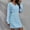 Blue, variant on Babysbule Summer Women Dresses Ladies Fashion Solid Color V-neck Drop Shoulder Long Sleeve Waist Waist Knitted Sweater Dress