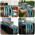 thumbnail image 6 of Aqua Stripe Table Runner 90 Inches Long, Ombre Grey Moire Geometric Modern Abstract Kitchen Coffee Dining Table Decoration for Home Party Birthday Wedding Home Decor 13x90 Inches, 6 of 8