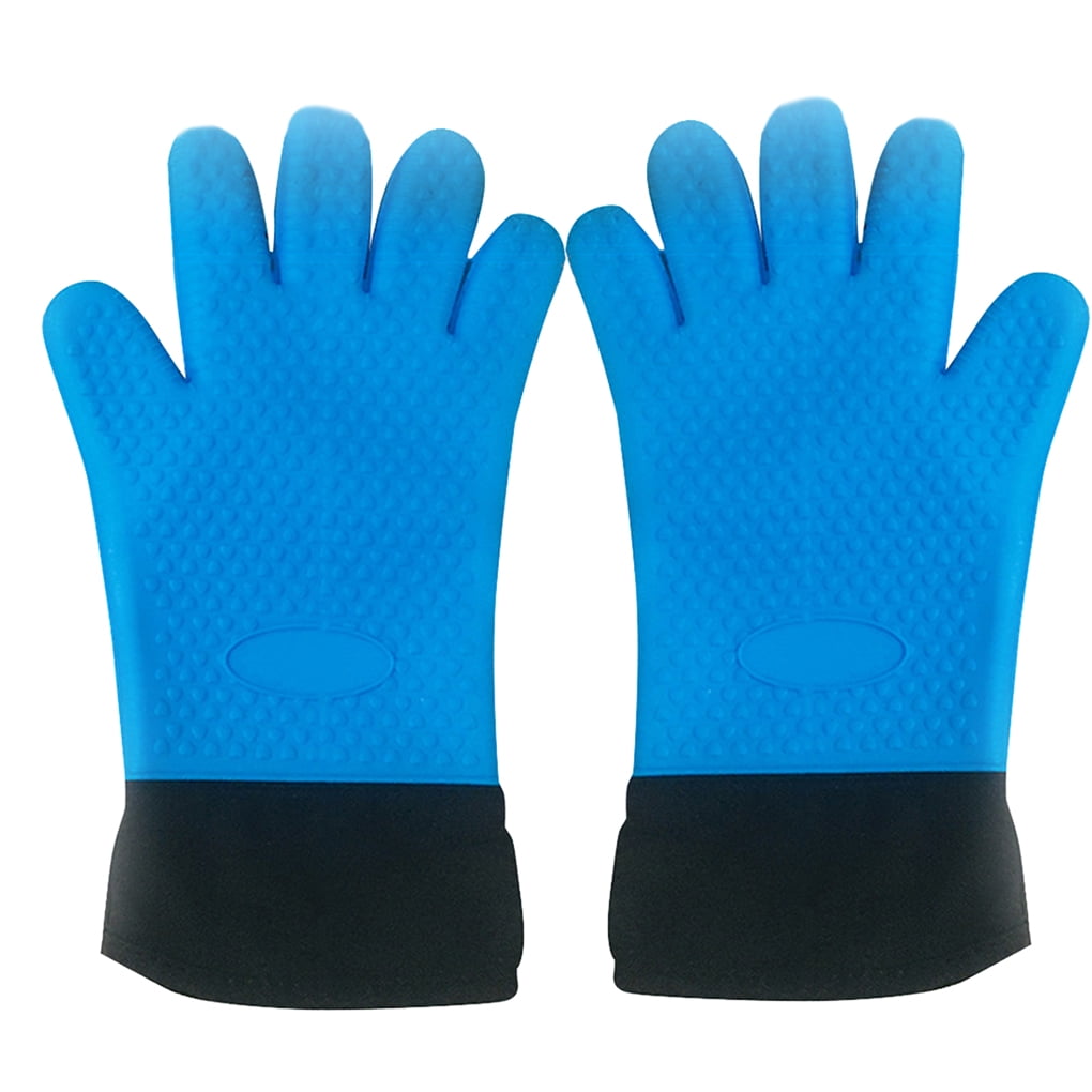 Heat Resistant Thick Cotton Inner Surface Kitchen Gloves Non-slip Silicone Bakery Microwave Oven Gloves
