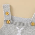 thumbnail image 6 of JAJAHO Baby Girls Easter Bunny Bodysuit Adjustable Straps Knitted Cute Rabbit Design Summer Toddler Girl Romper Clothes 0-18M Trendy Onesie, 6 of 9