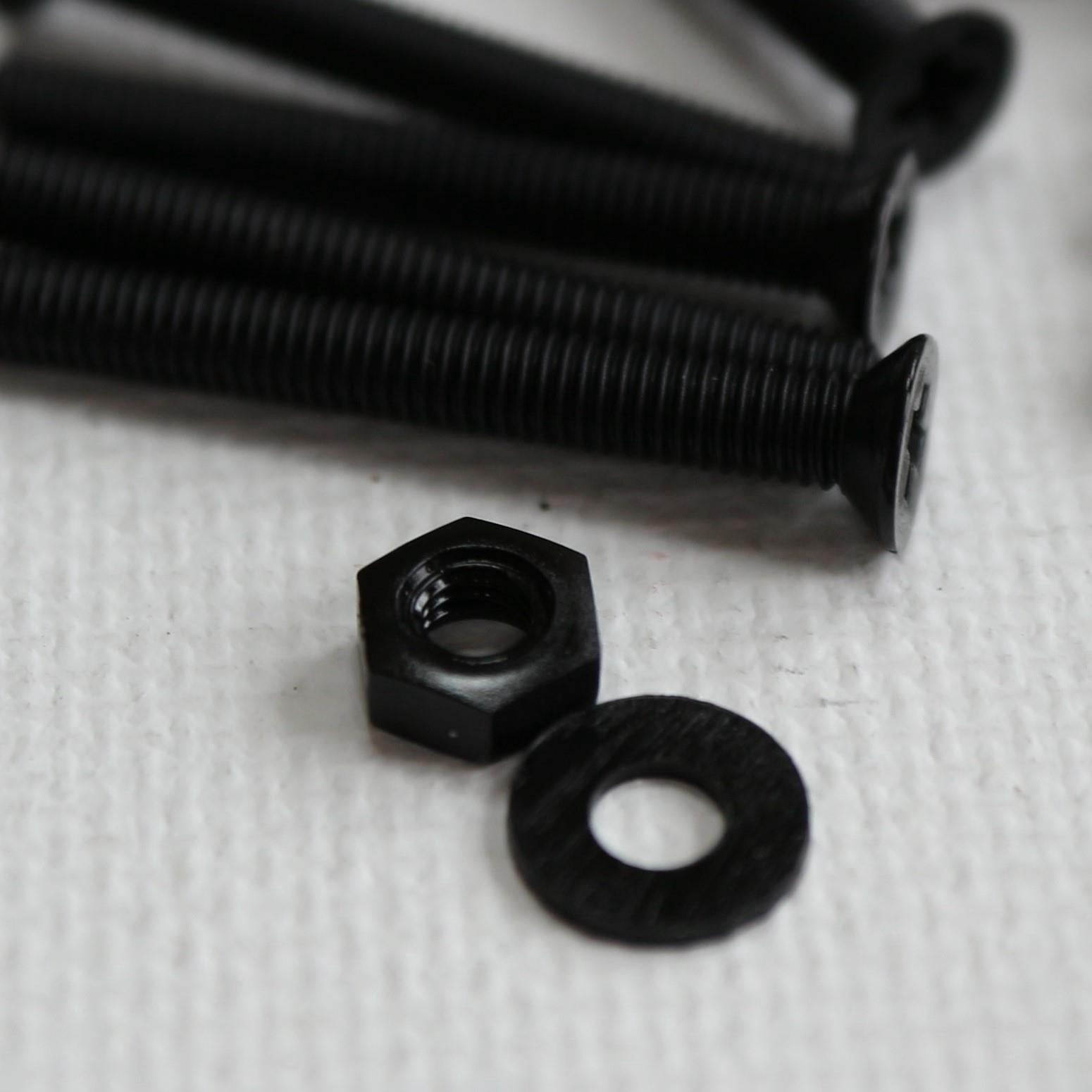 50 x Black Nylon Countersunk plastic machine screws, M3 x 25mm, Plastic Bolts, Nuts & Washers, (3/32 x 1 in)