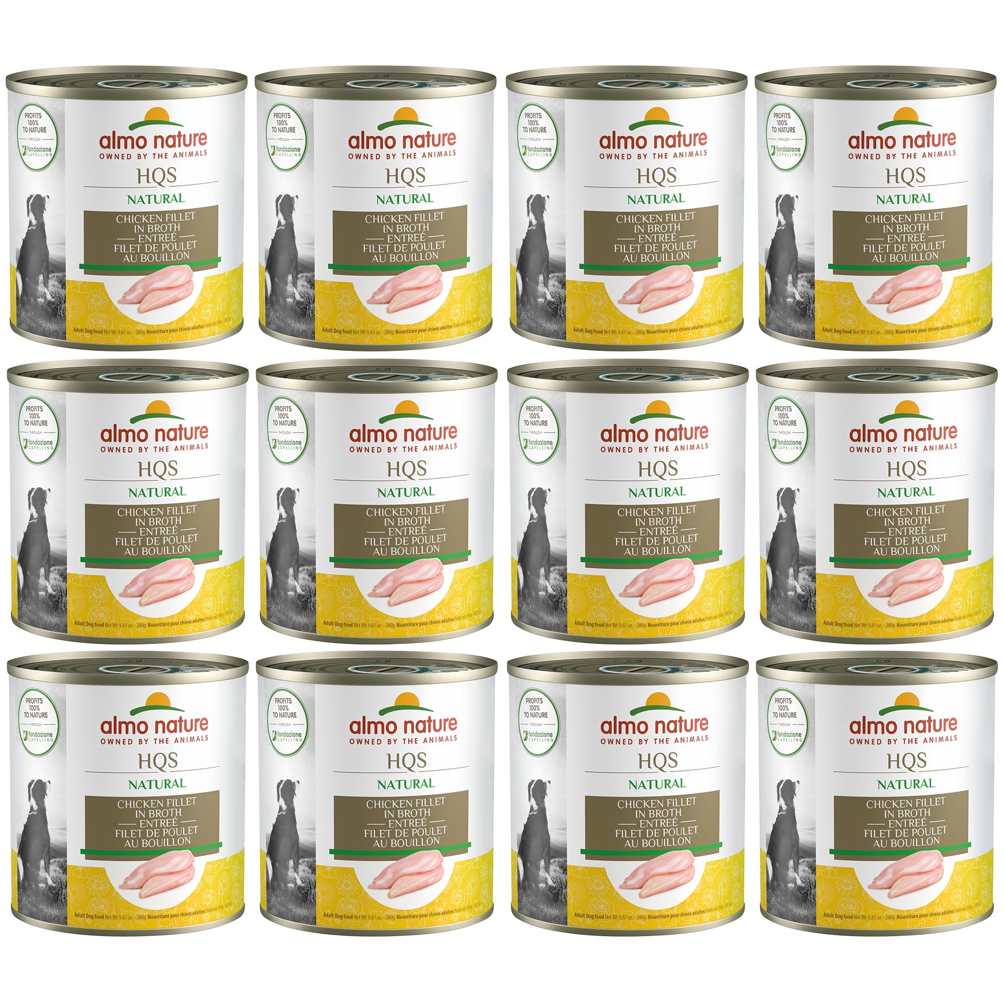Almo Nature HQS Natural Dog 12 Pack Chicken Fillet In Broth Entree