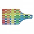 thumbnail image 1 of Checkered Cutting Board, Rainbow Colors Contiguous Big and Small Squares in Watercolor Style Geometrical, Tempered Glass Cutting and Serving Board, Wine Bottle Shape, Multicolor, by Ambesonne, 1 of 1