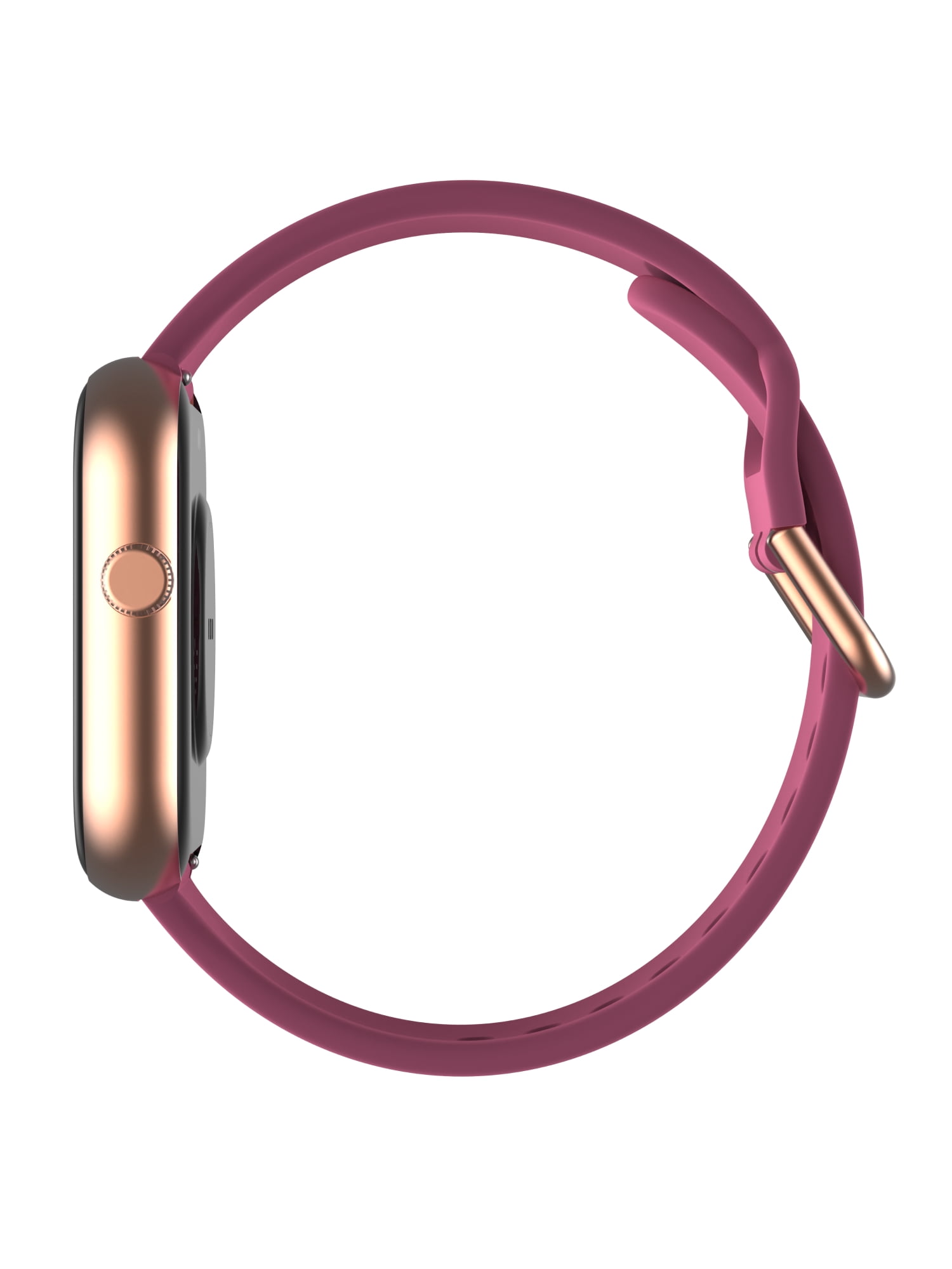 iTech Fusion 4 Unisex Adult Rectangular Smart Watch, Merlot, Silicone Strap
