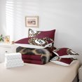thumbnail image 6 of Manfei Leopard Print Billiards 7-Piece Bedding Comforter Set,Ball Gamer King Bedding Sets,Red Brown Black Bed Sheets For Teens,Microfiber Bedroom Decor Reversible, 6 of 8