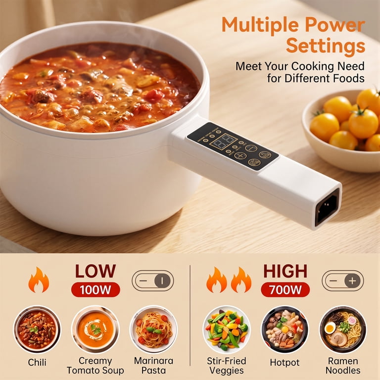 Suodoka Smart Electric Hot Pot, 2 Qt, White with Touch Screen photo 2
