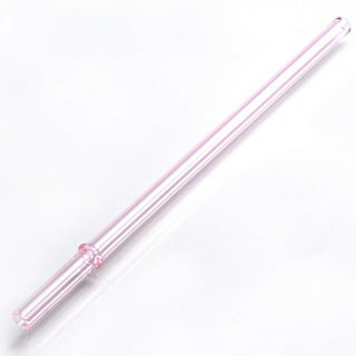 Pink Wide Straight Glass Straws