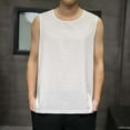 thumbnail image 2 of Aayomet Débardeur Basique pour Hommes et Été Décontracté Sans Manches Col Rond Imprimé Style Raglan (Blanc, L), 2 of 4