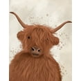 thumbnail image 2 of Fab Funky 15x18 Black Ornate Wood Framed with Double Matting Museum Art Print Titled - Highland Cow 8, Portrait, 2 of 4