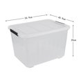 thumbnail image 6 of Haodehen 70 Quart Clear Plastic Large Storage Box with Wheels, 4-Pack Plastic Storage Bins with Lids, 6 of 12