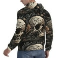 thumbnail image 6 of Picia Vintage Pattern Flower Skull Pattern Casual Men's Hoodie - Lightweight Hooded Sweatshirt with Kangaroo Pocket, Comfortable Pullover for Everyday, Travel-Large, 6 of 7