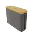 thumbnail image 2 of Foldable Storage Box Toilet Paper Storage Basket with Lid Bathroom Organiser Gray, 2 of 5