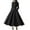 Black, variant on ZANZEA Women Vintage O-Neck Back Zipper Long Sleeve Pleated Dresses