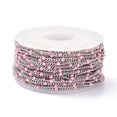 thumbnail image 3 of 304 Stainless Steel Enamel Curb Chains with Spool Soldered Faceted Pink 2.5x2x0.8mm 32.80Feet/roll(10m/roll) DIY, 3 of 4