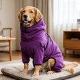 thumbnail image 4 of Warm Winter Fleece Dog Turtleneck Coat, Cozy Adjustable Pet Jacket Vest for Indoor Outdoor Use, Outfit for Large XL to XXXXXL Dogs, 4 of 4