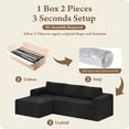thumbnail image 3 of Modular Sectional Sofa Couches L-Shape Couch 3 Seat Modular Sofa Memory Foam Sectional Couches for Living Room, Cloud Couch with Oversized Chaise (Black Stripe, 94.5" Left Facing Chaise), 3 of 13
