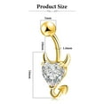 thumbnail image 6 of Designice 14G Belly Button Ring,CZ Shiny Belly Rings,316L Surgical Steel Button Piercing,Gold, 6 of 9