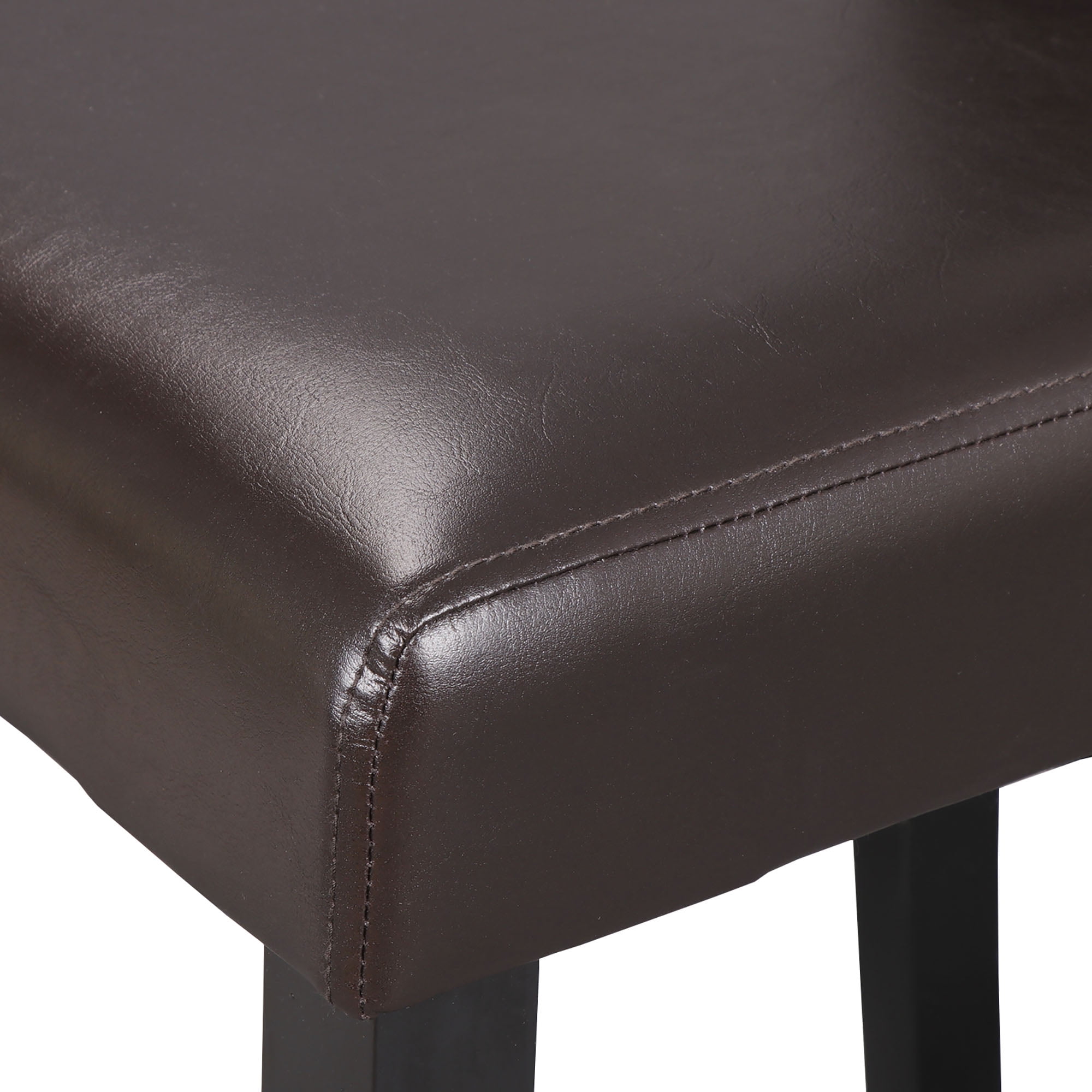 ZENY 4 Pieces Simple Style Parson Chair Urban Leather Dining Seats, Brown