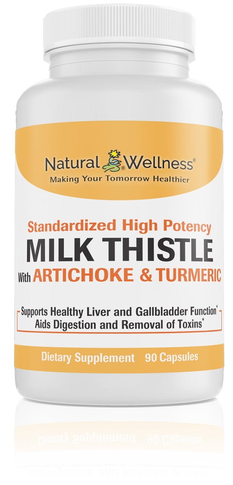 Natural Wellness Milk Thistle with Artichoke & Turmeric - 30 Day Supply …