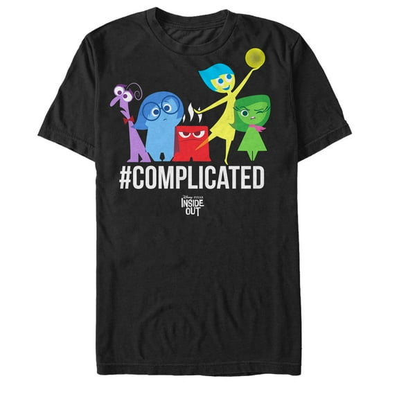 Men's Inside Out Complicated Emotions Graphic Tee Black Small