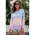 thumbnail image 1 of Women's Ligth Gray/Modena/Pink/Gray/Multicolor/Sky Blue Color Block Tie Dye Pullover Sweatshirt, 1 of 10