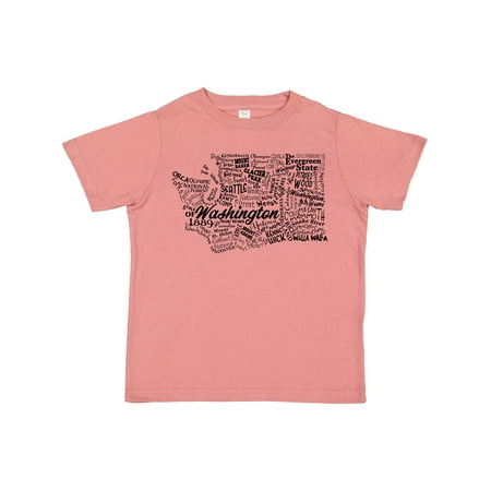 

Inktastic Washington State Word Salad- State Outline Gift Toddler Boy or Toddler Girl T-Shirt
