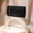 thumbnail image 3 of Suede Evening Bag Formal Clutch Purses for Women Sparkling Evening Bag with Detachable Chain for Prom Wedding Party, 3 of 6