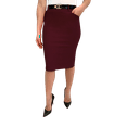 thumbnail image 2 of Obadiah Collection Stretchy Pull on Pencil Skirt for Women with Pockets and Belt(Burgendy, Medium), 2 of 4