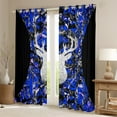 thumbnail image 2 of Manfei Camo Hunting Deer Blackout Curtains Set of 2 (52x84 Each),Rustic Western Farmhouse Window Curtains,Blue Gray Black Curtains and Drapes For Boys,Microfiber Bedroom Decor, 2 of 6
