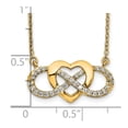 thumbnail image 4 of Auriga Fine Jewelry 14K Yellow Gold 1.2 mm Diamond Infinity Heart Necklace 18" for Women, 4 of 5