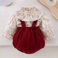 thumbnail image 3 of Conjunto de ropa de primavera para niñas de 0 a 3 años, blusa con cuello con volantes florales, pantalones cortos con tirantes, traje de 2 uds, traje dulce de estilo coreano para niños pequeños, 3 of 6