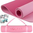 thumbnail image 2 of NOLAVA Pink TPE Thick Yoga Mat â€“ Pilates Mat â€“ Work Out Mat â€“ Non-Slip surface - Cotton carry strap, 2 of 4