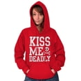 thumbnail image 3 of Valentines Day Skull Kiss Me Deadly Hoodie Sweatshirt Women Brisco Brands M, 3 of 6