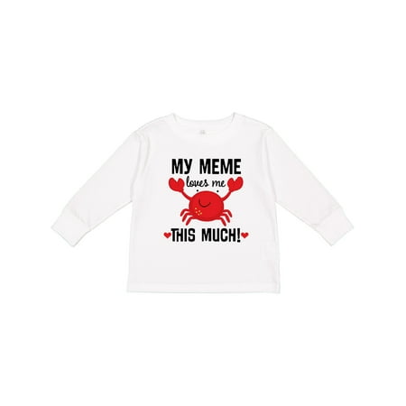Inktastic Meme Loves Me Grandson Boys or Girls Long Sleeve Toddler T-Shirt