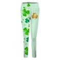 thumbnail image 6 of MAIHAN St Patricks Day Leggings for Women,High Waist Printed Yoga Pants,Full-Length Festive Workout Tights with Allover Shamrock Pattern(#05Green,M), 6 of 7