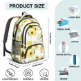 thumbnail image 5 of White Sunflower Backpack for School,Cute School Bag,Schoolbag with Adjustable Shoulder Straps & Padded Back,16.9 Inch, 5 of 5