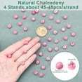 thumbnail image 3 of 180 cuentas de piedra natural de 8 mm, redondas de calcedonia natural, piedras preciosas auténticas sueltas para pulseras, collares y joyas (agujero: 1 mm), 3 of 7