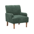 thumbnail image 3 of Silla de acento moderno con 2 "Wide Wale Corduroy, 9" patas de madera maciza, cómodo sillón tapizado en café oscuro para la sala de estar, 3 of 5