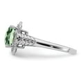 thumbnail image 4 of Sterling Silver Rhodium Checker-Cut Green Quartz & Diam. Ring QR3217AG, 4 of 5