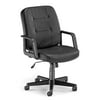 505-L-BLACK Office Furniture Low-Back Style Mid-Back Design 250 lbs Capacity Wheeled Base Durable Black Leather Conference Chair