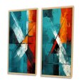 thumbnail image 3 of Designart "Ineffable Love Teal Abstract III" Abstract Painting Framed Wall Art Set Of 2 - Modern Red Frame Gallery Set For Office Decor, 3 of 6