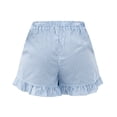 thumbnail image 5 of Dresfit Boxer Shorts for Women Gingham Ruffle Shorts 2026 Summer Plaid Wide Leg Travel Pajama Bottoms with Pocket Plus Size Elastic Beach Pajama Shorts XL, 5 of 6